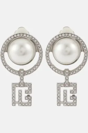 Balmain Faux pearl embellished clip-on earrings