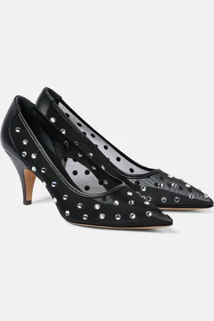 Khaite River embellished leather-trimmed pumps