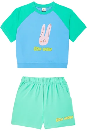 Jelly Mallow Rabbit cotton jersey sweatshirt and sweatpants set