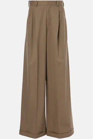 Loewe Cotton and silk gabardine wide-leg pants
