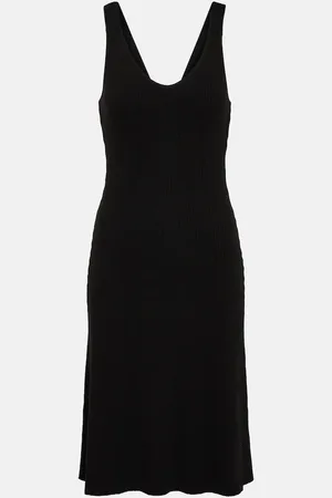 Vince Ribbed scoop-neck midi dress