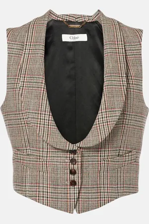 Chloé Prince of Wales wool-blend waistcoat