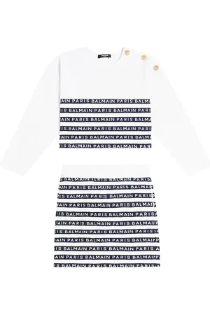Balmain Striped cotton sweatshirt and skirt set