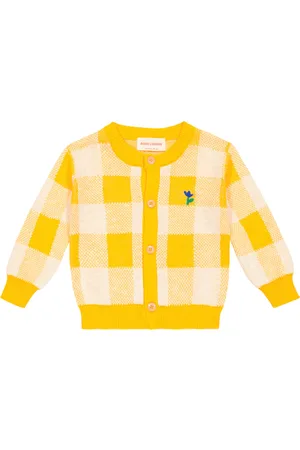 Bobo Choses Baby Vichy cotton-knit cardigan