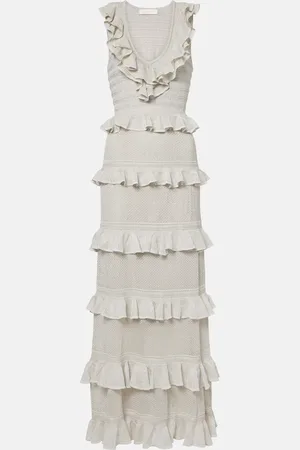 ZIMMERMANN Crush Frilled knitted maxi dress