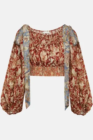 ZIMMERMANN Chintz floral silk crop top