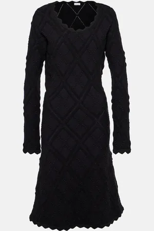 Burberry Scalloped wool-blend midi dress