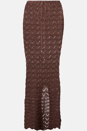 Bananhot Helena cotton-blend crochet maxi skirt
