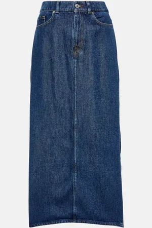 7 for all Mankind Mia denim midi skirt