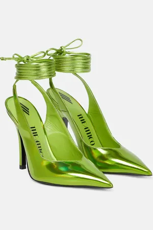 The Attico Venus faux leather slingback pumps