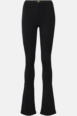 Prada Ribbed-knit jersey flared pants