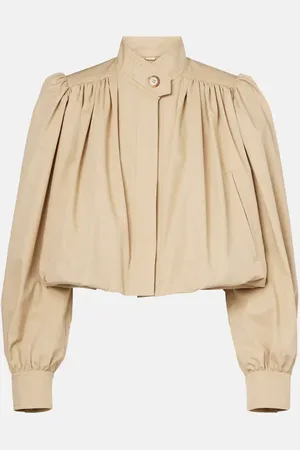 Chloé Gathered cotton gabardine jacket