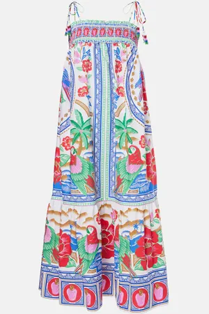 Farm Rio Floral cotton midi dress