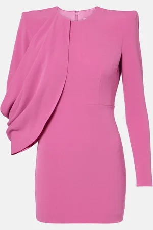 ALEX PERRY Caped asymmetric crÃªpe minidress