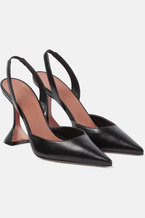 Amina Muaddi Holli leather slingback pumps
