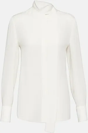 VALENTINO Bow-tie neck silk georgette blouse