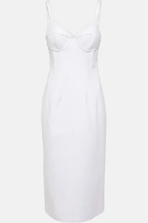 Sportmax Cotton bustier midi dress