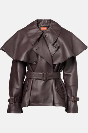 Altuzarra Tim caped leather jacket