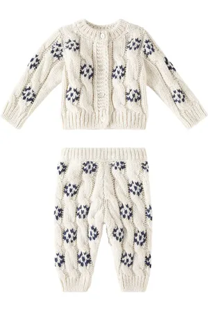 The New Society Baby Osaka cable-knit cardigan and pants set
