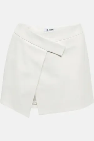 The Attico Cloe wrap leather miniskirt