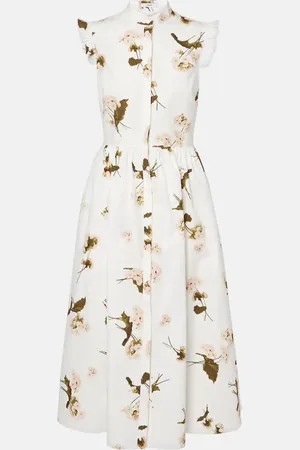 Erdem Floral cotton poplin midi dress