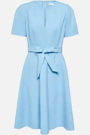 Oscar de la Renta Belted wool-blend midi dress