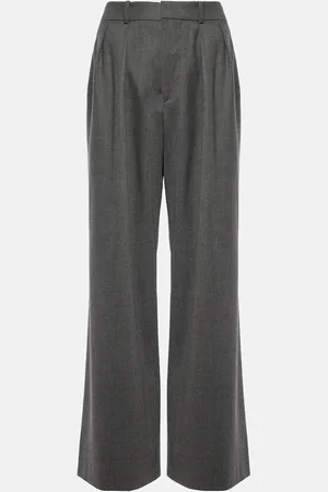 WARDROBE.NYC Low-rise wool flannel wide-leg pants