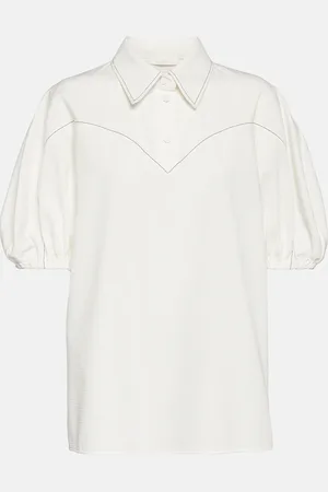 Chloé Puff-sleeve cotton blouse