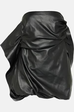 The Attico Strapless leather minidress