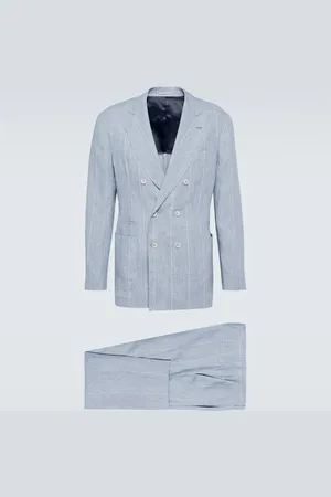 Brunello Cucinelli Striped double-breasted linen suit
