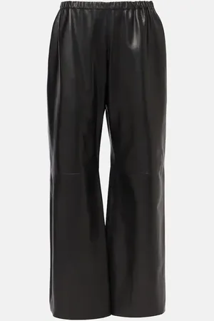 Nour Hammour Olan leather wide-leg pants