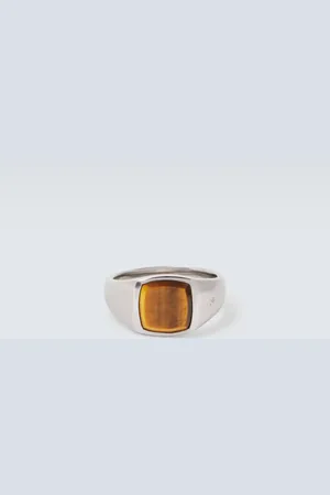 TOM WOOD Kay sterling ring with tigerâs eye