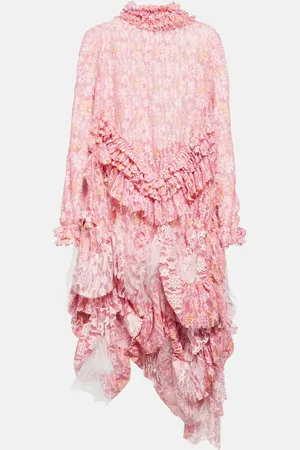 SUSAN FANG Ruffled lace midi dress