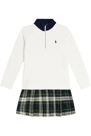 Ralph Lauren Cotton-blend checked sweater dress