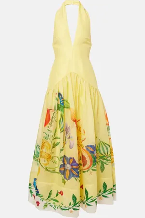 ALÉMAIS Dahlia floral linen-blend maxi dress