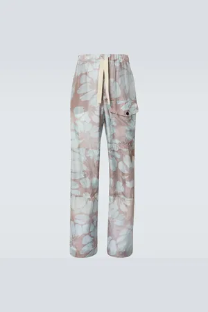 DRIES VAN NOTEN Floral silk wide-leg pants