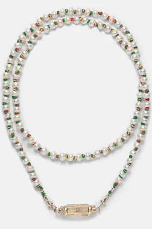 Marie Lichtenberg Baby 14kt locket necklace with diamonds and pearls