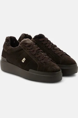 Bogner Hollywood shearling-trimmed suede sneakers