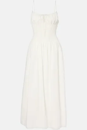 FAITHFULL THE BRAND Shirred cotton maxi dress