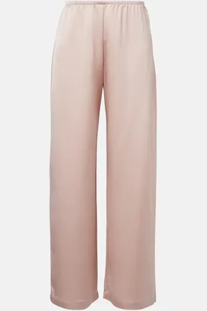 Leset Barb mid-rise satin wide-leg pants