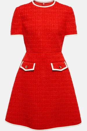 VALENTINO Rockstud bouclÃ© minidress
