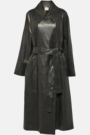 Khaite Minnie oversized leather trench coat