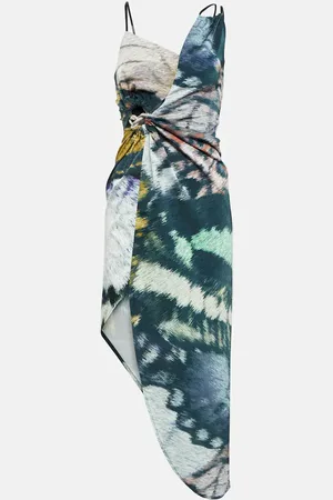 JACQUES WEI Asymmetric printed midi dress