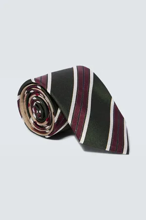 DRIES VAN NOTEN Striped silk tie