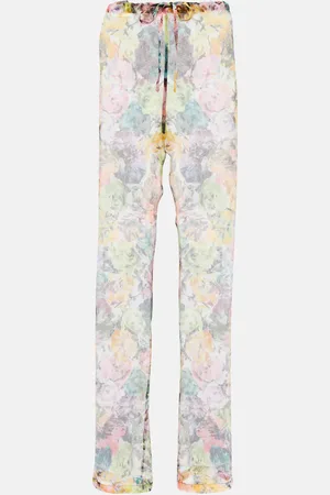 DRIES VAN NOTEN Floral silk crÃªpe pants