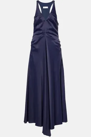 Victoria Beckham Gathered satin maxi dress