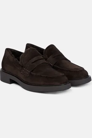 Gianvito Rossi Harris shearling-lined suede loafers