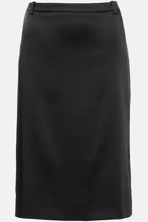 Balenciaga Satin midi skirt