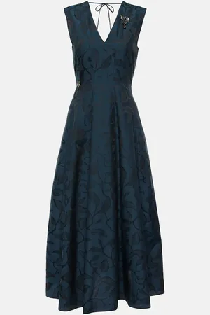 Max Mara Diego pleated jacquard midi dress