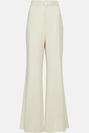 Chloé High-rise silk and wool flared pants